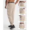image:imagebaleaf Mens Convertible Hiking Pants Ripstop Lightweight Quick Dry Water Resistant Cargo Pants Zip Off Fishing OutdoorKhaki