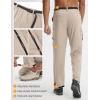 image:imagebaleaf Mens Convertible Hiking Pants Ripstop Lightweight Quick Dry Water Resistant Cargo Pants Zip Off Fishing OutdoorKhaki