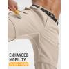 image:imagebaleaf Mens Convertible Hiking Pants Ripstop Lightweight Quick Dry Water Resistant Cargo Pants Zip Off Fishing OutdoorKhaki