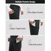 image:imagebaleaf Mens Fleece Lined Hiking Cargo Pants Softshell Water Resistant Snow Thermal Pants Winter Insulate with Zipper PocketBlack