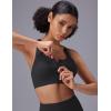 image:imagebaleaf Sweatleaf Adjustable Sports Bras for Women Padded Racerback Yoga Bra High Impact Molded Cup Workout BraZip Front Black