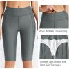 image:imagebaleaf Womens 12 Swim Shorts UPF 50 High Waisted Long Board Shorts with 2 PocketsDark Grey