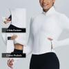 image:imagebaleaf Womens Fleece Jacket for Running Zip Up Jackets Cold Weather Gear Workout Bbl Tights YogaWhite