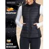 image:imagebaleaf Womens Lightweight Warm Puffer Vest Running Winter Hybrid Sleeveless Quilted Water Resistant JacketBlack