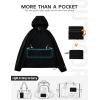 image:imagebaleaf Womens Rain Jackets Waterproof Lightweight Packable Windbreaker Hooded 14 Zip Raincoats for OutdoorBlack