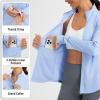 image:imagebaleaf Womens Sun Shirts UPF 50 Lightweight Running Jacket UV Protection Athletic Full Zip Long Sleeve PocketsLight Blue