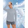 image:imagebaleaf Womens Sun Shirts UPF 50 Lightweight Running Jacket UV Protection Athletic Full Zip Long Sleeve PocketsLight Gray