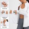 image:imagebaleaf Womens Sun Shirts UPF 50 Lightweight Running Jacket UV Protection Athletic Full Zip Long Sleeve PocketsWhite