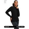 image:imagebaleaf Womens Thermal Tops Winter Long Sleeve Shirts Warm Base Layer Running Gear Mock Neck Clothes WorkoutBlack