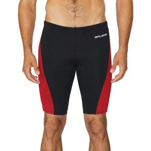image:imagebaleaf Mens Swimsuit Swim Jammers Athletic Training Swimwear Durable Team Lap Swimming Racing CompetitionBlackRed