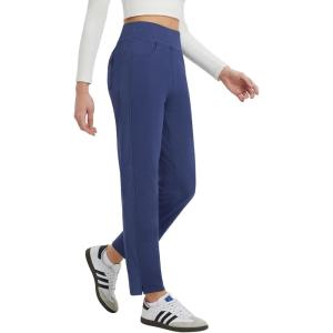 image:imagebaleaf Womens Fleece Lined Pants Winter Thermal Travel Pants Water Resistant Cold Weather Golf Hiking Pockets WorkNavy Blue