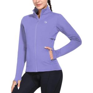 image:imagebaleaf Womens Fleece Running Jacket Water Resistant Full Zip Winter Cold Weather Gear Thermal Cycling Workout JacketsPurple