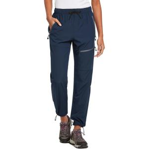 image:imagebaleaf Womens Hiking Pants Quick Dry Lightweight Water Resistant Elastic Waist Cargo Pants for All Seasons27navy Blue