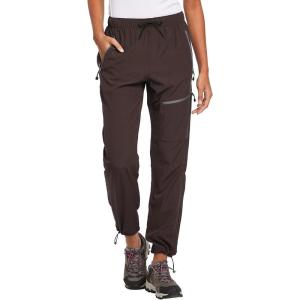 image:imagebaleaf Womens Hiking Pants Quick Dry Lightweight Water Resistant Elastic Waist Cargo Pants for All Seasons27trip Brown