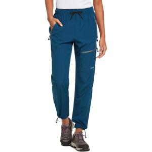 image:imagebaleaf Womens Hiking Pants Quick Dry Lightweight Water Resistant Elastic Waist Cargo Pants for All Seasons29navy Blue