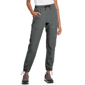image:imagebaleaf Womens Hiking Pants Quick Dry Lightweight Water Resistant Elastic Waist Cargo Pants for All Seasons29steel Gray