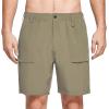 image:imagebaleaf Mens 7 Casual Shorts for Summer Elastic Waist Quick Dry Lightweight Short with Cargo Hiking FishingSage