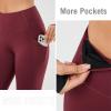 image:imagebaleaf Winter Clothing Women Leggings Fleece Lined Tights Thermal Warm Thick Cold Weather Gear 1 PocketsRuby Wine