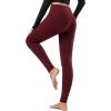 image:imagebaleaf Winter Clothing Women Leggings Fleece Lined Tights Thermal Warm Thick Cold Weather Gear 1 PocketsRuby Wine