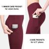 image:imagebaleaf Winter Clothing Women Leggings Fleece Lined Tights Thermal Warm Thick Cold Weather Gear 1 PocketsWine Red