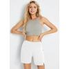 image:imagebaleaf Womens 3 5 7 Quick Dry High Waisted Swim Board Shorts UPF 50 Swimsuit Bottom Trunks with LinerWhite