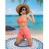 image:imagebaleaf Womens 5 Swim Board Shorts High Waisted Quick Dry UPF 50 Swimsuit Swimming Bottoms with Boxer Liner Zipper PocketsPink