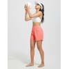 image:imagebaleaf Womens 5 Swim Board Shorts High Waisted Quick Dry UPF 50 Swimsuit Swimming Bottoms with Boxer Liner Zipper PocketsPink