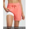 image:imagebaleaf Womens 5 Swim Board Shorts High Waisted Quick Dry UPF 50 Swimsuit Swimming Bottoms with Boxer Liner Zipper PocketsPink