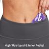 image:imagebaleaf Womens 8 5 3 Biker Shorts High Waist Yoga Workout Gym Running Volleyball Spandex Shorts with PocketsGraysofter