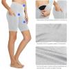 image:imagebaleaf Womens 8 5 3 Biker Shorts High Waist Yoga Workout Gym Running Volleyball Spandex Shorts with PocketsLight Greyclassic