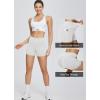 image:imagebaleaf Womens 8 5 3 Biker Shorts High Waist Yoga Workout Gym Running Volleyball Spandex Shorts with PocketsWhiteclassic