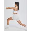 image:imagebaleaf Womens 8 5 3 Biker Shorts High Waist Yoga Workout Gym Running Volleyball Spandex Shorts with PocketsWhiteclassic