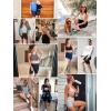 image:imagebaleaf Womens 8 5 3 Biker Shorts High Waist Yoga Workout Gym Running Volleyball Spandex Shorts with PocketsWhiteclassic