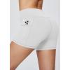 image:imagebaleaf Womens 8 5 3 Biker Shorts High Waist Yoga Workout Gym Running Volleyball Spandex Shorts with PocketsWhiteclassic