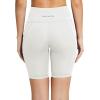 image:imagebaleaf Womens 8 5 3 Biker Shorts High Waist Yoga Workout Gym Running Volleyball Spandex Shorts with PocketsWhiteclassic