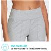 image:imagebaleaf Womens Bermuda Long Shorts 10 Knee Length High Rise Athletic Shorts Pull On Workout Walking Golf Running SummerCotton Blend  Heather Light Gray