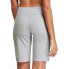 image:imagebaleaf Womens Bermuda Long Shorts 10 Knee Length High Rise Athletic Shorts Pull On Workout Walking Golf Running SummerCotton Blend  Heather Light Gray