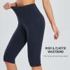image:imagebaleaf Womens Capri Leggings with Pockets High Waisted Knee Length Capris Stretch for Casual Yoga Pants Workout ExerciseBlacknavy Blue