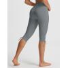 image:imagebaleaf Womens Capri Leggings with Pockets High Waisted Yoga Capris Pants Tummy Control Workout CasualDark Gray