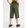 image:imagebaleaf Womens Capri Pants Wide Leg Plus Size UPF50 Lightweight Quick Dry Pants Casual Loose Sweatpants Hiking Walking17 Capris  Dark Army Green