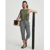 image:imagebaleaf Womens Capri Pants with Zipper Pockets Lightweight Quick Dry Water Resistant Hiking Travel Capris Pants Casual SummerDark Gray