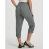 image:imagebaleaf Womens Capri Pants with Zipper Pockets Lightweight Quick Dry Water Resistant Hiking Travel Capris Pants Casual SummerDark Gray