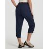 image:imagebaleaf Womens Capri Pants with Zipper Pockets Lightweight Quick Dry Water Resistant Hiking Travel Capris Pants Casual SummerNavy Blue