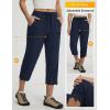 image:imagebaleaf Womens Capri Pants with Zipper Pockets Lightweight Quick Dry Water Resistant Hiking Travel Capris Pants Casual SummerNavy Blue