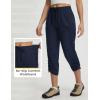 image:imagebaleaf Womens Capri Pants with Zipper Pockets Lightweight Quick Dry Water Resistant Hiking Travel Capris Pants Casual SummerNavy Blue