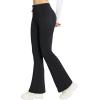 image:imagebaleaf Womens Fleece Lined Pants Winter Thermal Warm Bootcut Flare Leggings Hiking Yoga Pants with Zip Pockets Cold WeatherBlack