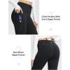 image:imagebaleaf Womens Fleece Lined Pants Winter Thermal Warm Bootcut Flare Leggings Hiking Yoga Pants with Zip Pockets Cold WeatherBlack