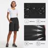 image:imagebaleaf Womens Long Hiking Bermuda Shorts Quick Dry Summer Golf Shorts Lightweight with Pockets UPF 50 for Camping Work1black