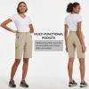 image:imagebaleaf Womens Long Hiking Bermuda Shorts Quick Dry Summer Golf Shorts Lightweight with Pockets UPF 50 for Camping Work2khaki