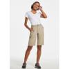 image:imagebaleaf Womens Long Hiking Bermuda Shorts Quick Dry Summer Golf Shorts Lightweight with Pockets UPF 50 for Camping Work2khaki
